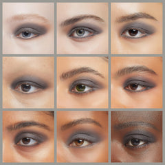 IS'MINE applied on model closed eye demonstrating seamless matte finish