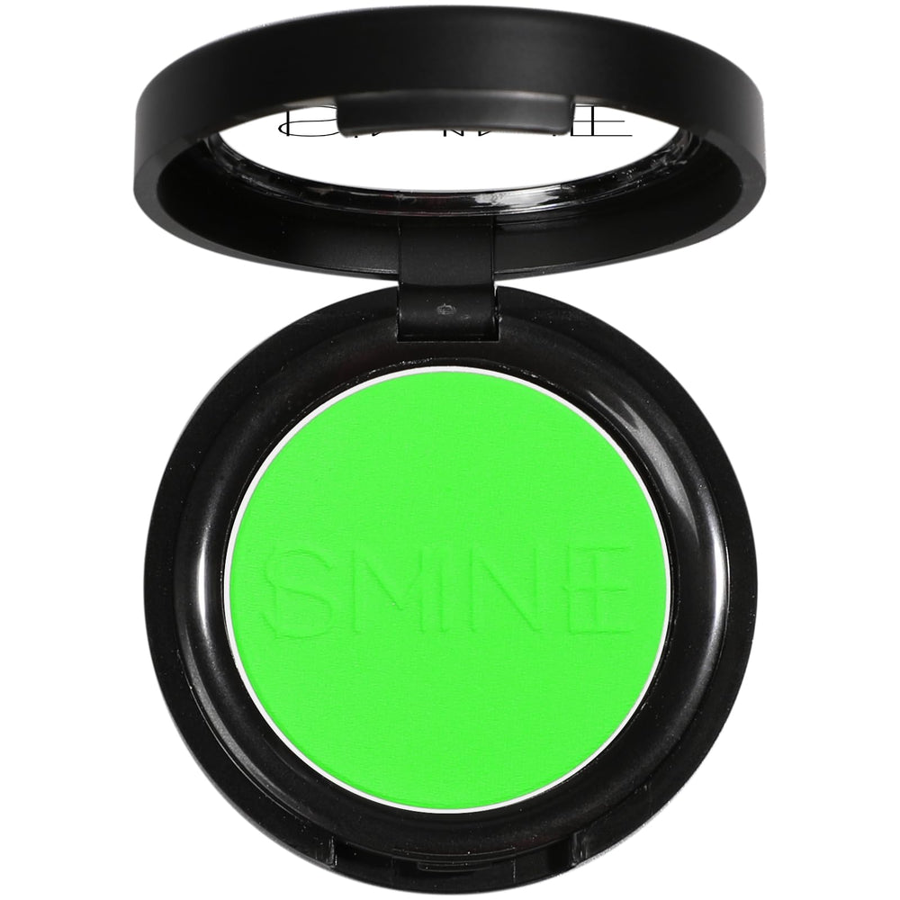 IS'MINE front compact showing green matte pan and clear branding for easy selection