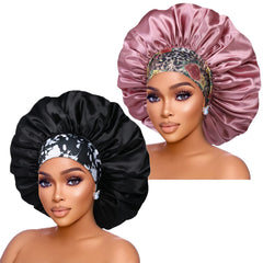Isshin Beauty bonnet front view showing colors and secure fit benefit