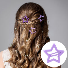 Isslly star clip worn on bangs showing how it holds hair neatly