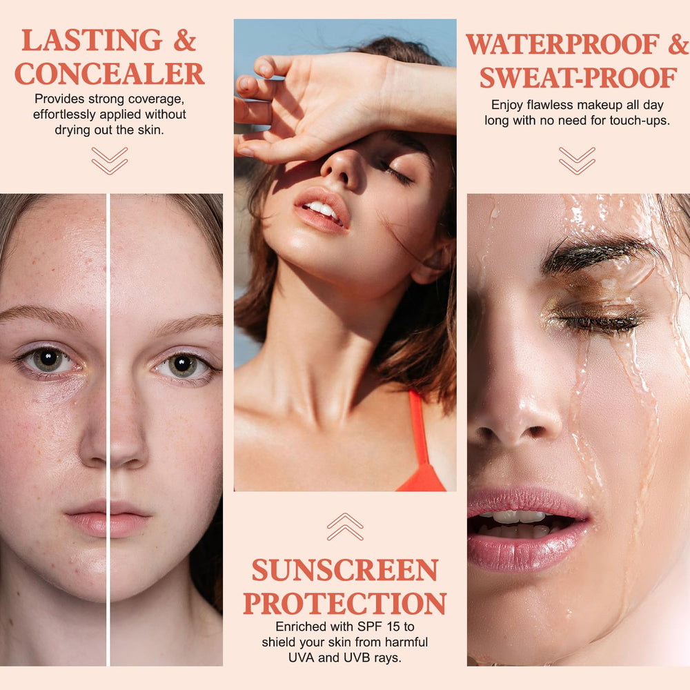 ISUNRISE before and after face split showing evened skin tone and coverage