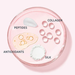 IT Cosmetics jar label showing ingredients like silk, collagen, peptides and antioxidants