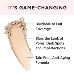 IT Cosmetics powder texture close-up demonstrating smooth blurring finish