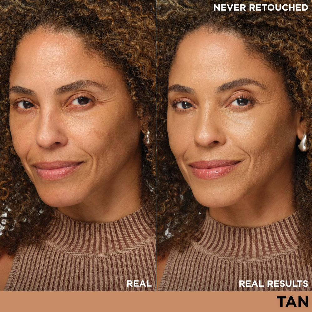 IT Cosmetics CC+ Tan texture swatch showing creamy coverage benefit
