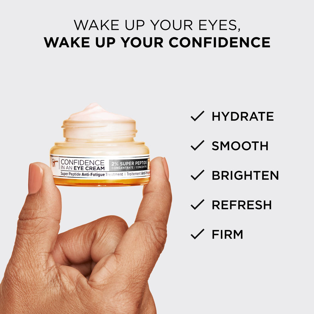 IT Cosmetics application with ring finger demonstrating gentle, precise use