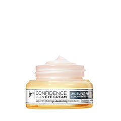 IT Cosmetics jar front view showing compact packaging and travel-friendly size benefit