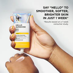 IT Cosmetics lifestyle shot in a bag with sunglasses for everyday sun-ready routine