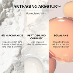 IT Cosmetics ingredient label close-up featuring niacinamide and peptide-lipid complex benefits