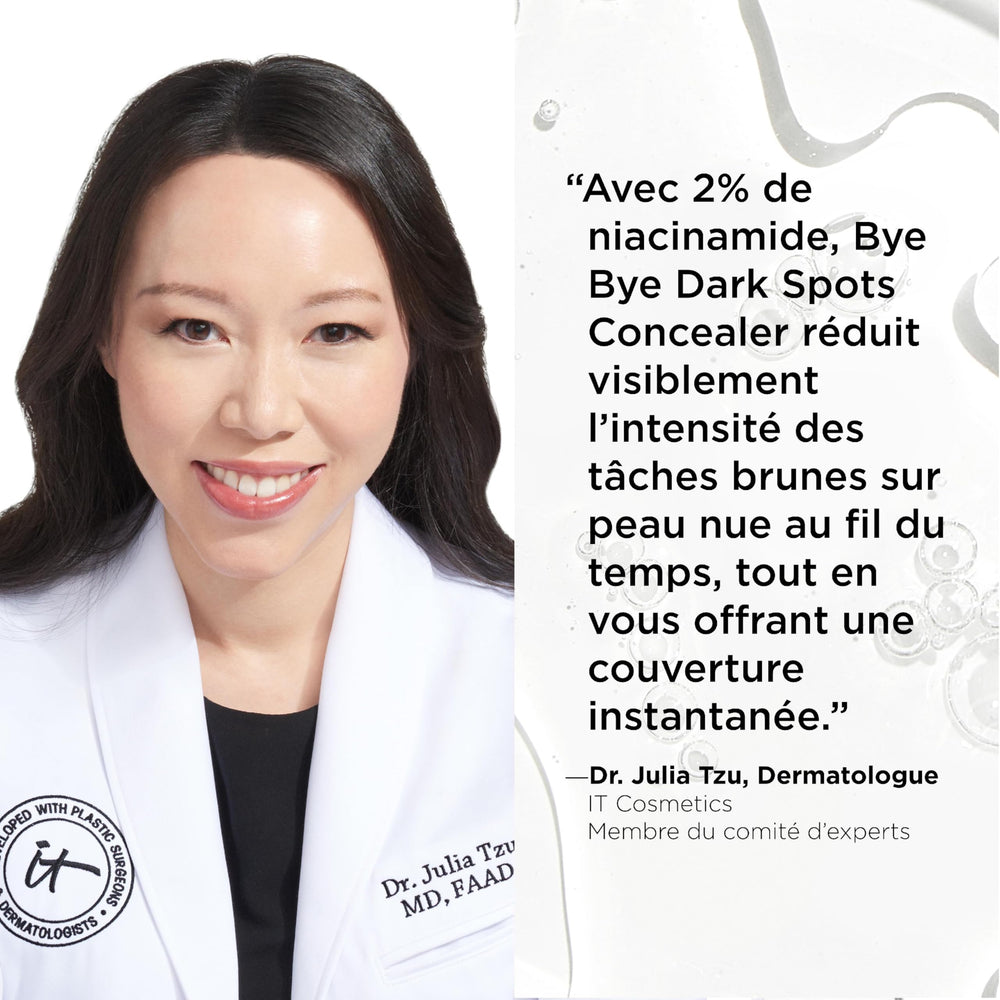 IT Cosmetics model applying concealer showcasing easy real-world application