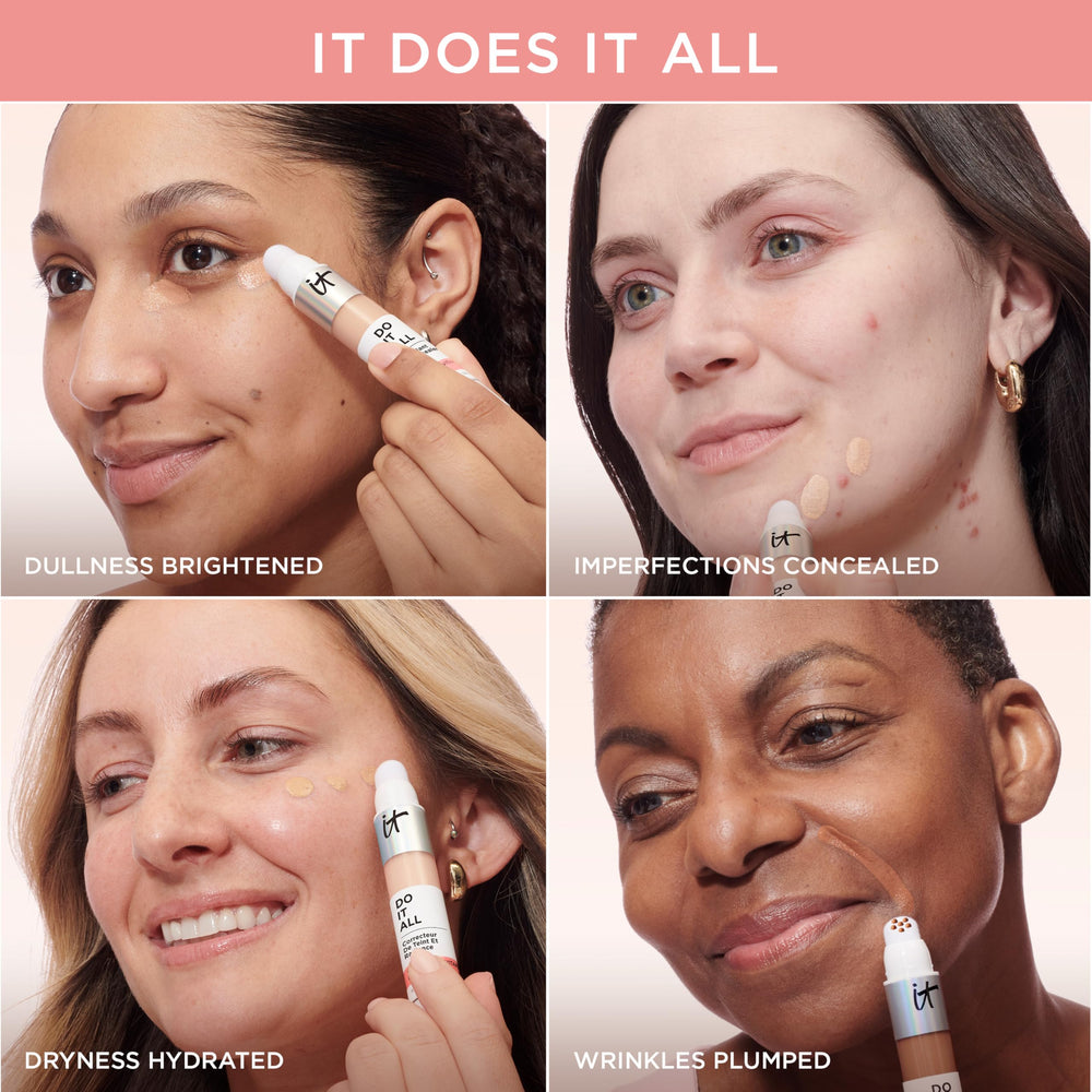 IT Cosmetics ingredient callout highlighting hyaluronic acid and niacinamide benefits