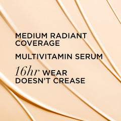 IT Cosmetics texture swiped on skin showing silky, hydrating medium coverage benefit