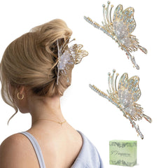 ITingstere front view of butterfly clip showing shape and shine benefit of visible styling