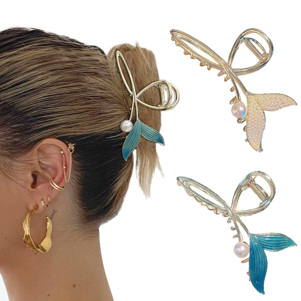 ITingstere front view of pearl claw clips showing secure hold and style