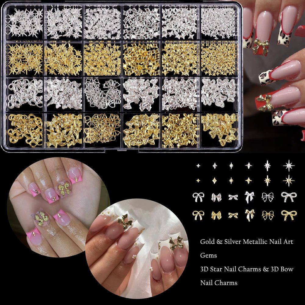 ITPOYOL charms placed on a manicured nail illustrating instant salon-style glam