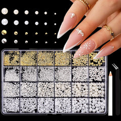 ITPOYOL 24-grid box showing organized gold silver beads for quick selection