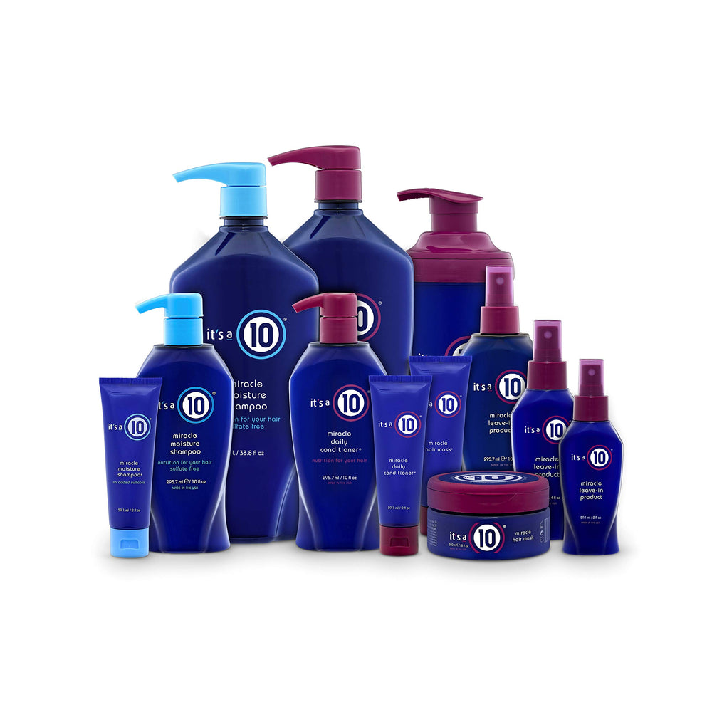 It's A 10 duo bathroom lifestyle on shelf suggesting organized daily haircare