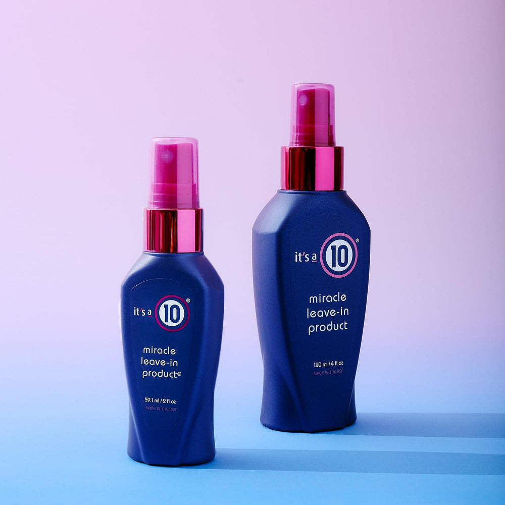 It's A 10 Miracle Leave-In texture drops on palm demonstrating lightweight, non-greasy formula