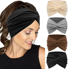 IVARYSS front view of four neutral headbands showing pack benefit