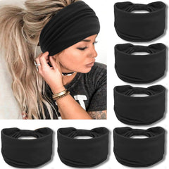 IVARYSS front view black headband showing full coverage and stylish knot
