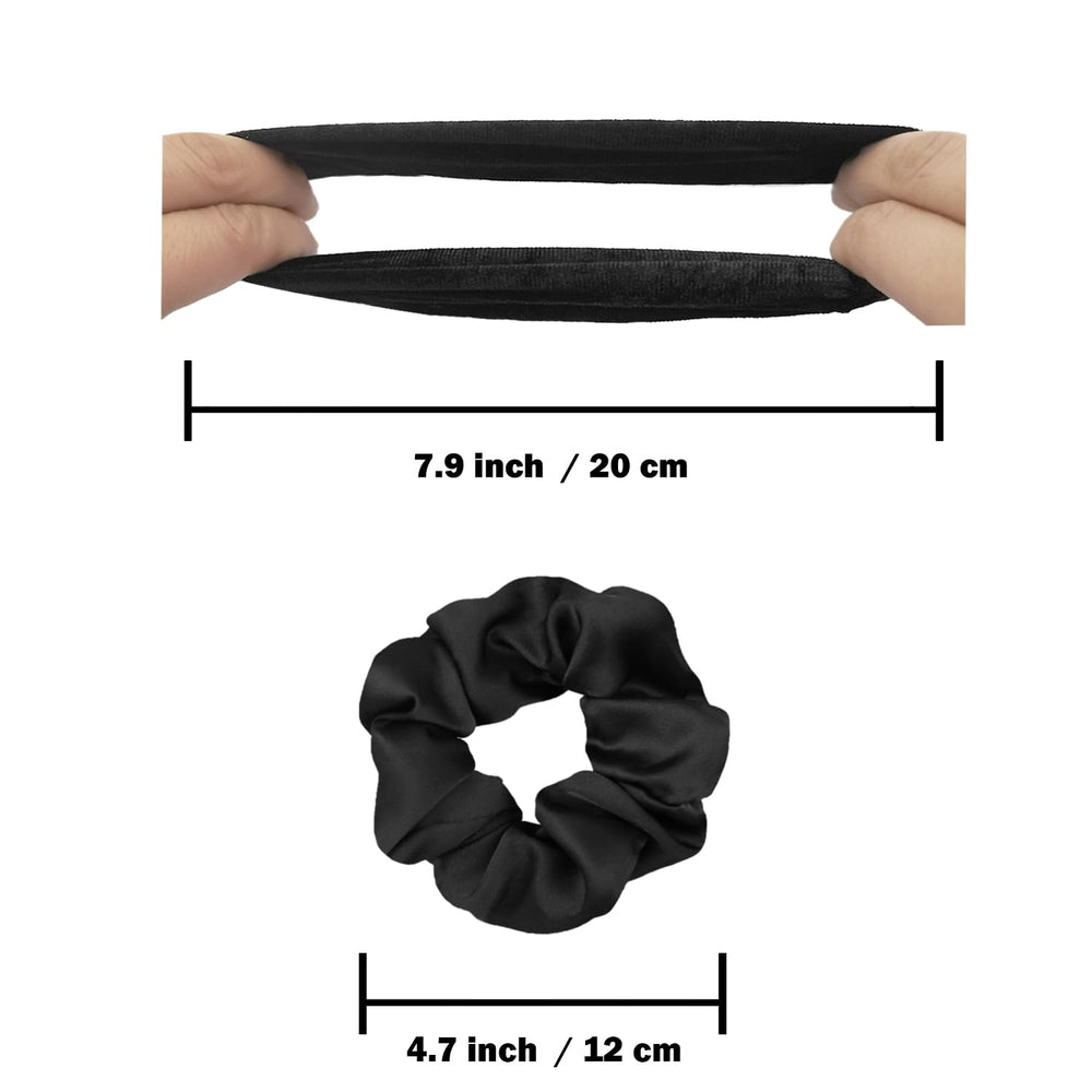 IVARYSS scrunchie next to ruler showing 4.7 inch diameter size