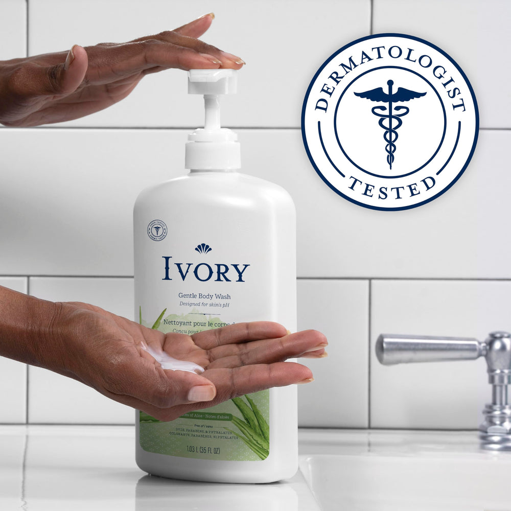 Ivory body wash lather on hand demonstrating gentle cleansing and soft foam