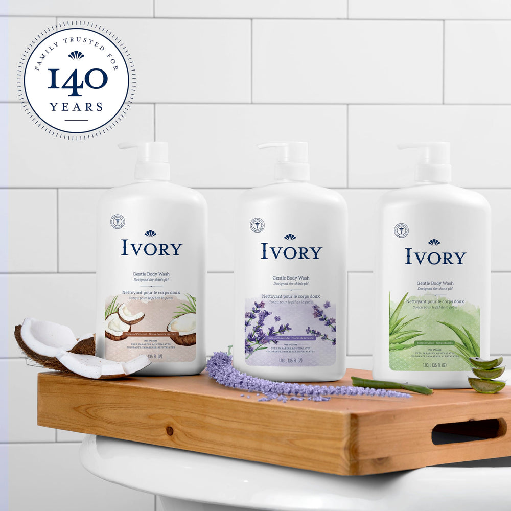 Family using Ivory in shower illustrating gentle suitable-for-kids cleansing