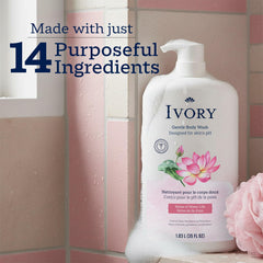 Ivory in-shower lifestyle photo showing gentle cleansing for daily routines