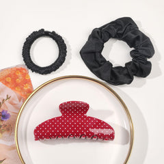 Ivyu two black satin scrunchies included for gentle styling