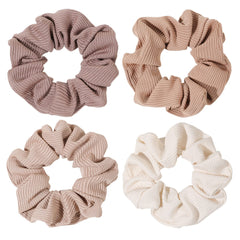 Ivyu brown scrunchies front packaging showing set and style benefits