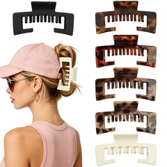 Ivyu front view of six black and tortoise clips showing variety and convenience