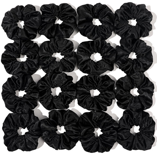 Ivyu front packaging showing 16 black satin scrunchies and organized storage benefit