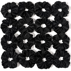 Ivyu front packaging showing 16 black satin scrunchies and organized storage benefit