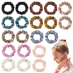 Ivyu front packaging showing 20 satin scrunchies and color assortment benefit convenience