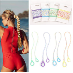 Ivyu front packaging showing 4 colorful sports hair ties benefits quick selection