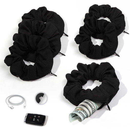 Ivyu velvet scrunchie front view shows compact storage and stylish finish