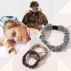 Ivyu scrunchie holding thick curly ponytail securely without tugging