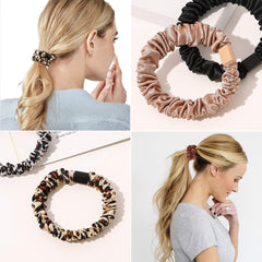 Ivyu scrunchie holding curly hair in ponytail with gentle grip benefit