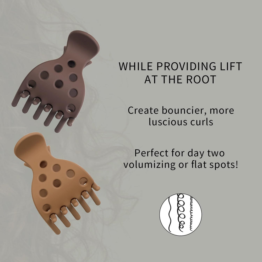 Ivyu clip in crown of curly hair adding visible lift and shape