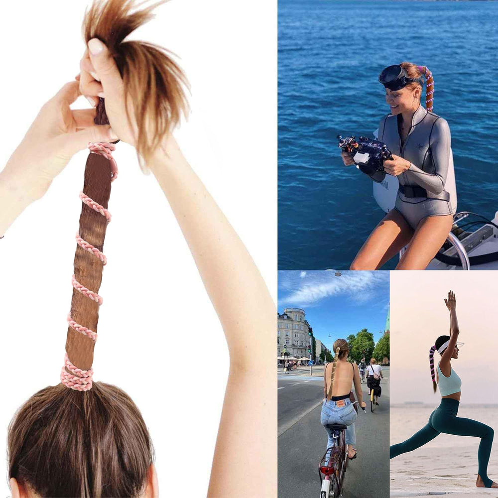 Ivyu hair tie used while gardening to keep hair tidy and comfortable