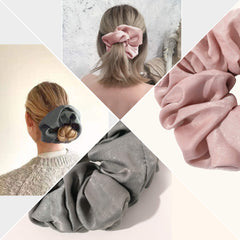 Ivyu scrunchie next to ruler showing extra large diameter fit