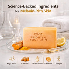 IYASA ingredients flatlay with turmeric and vitamin C benefits