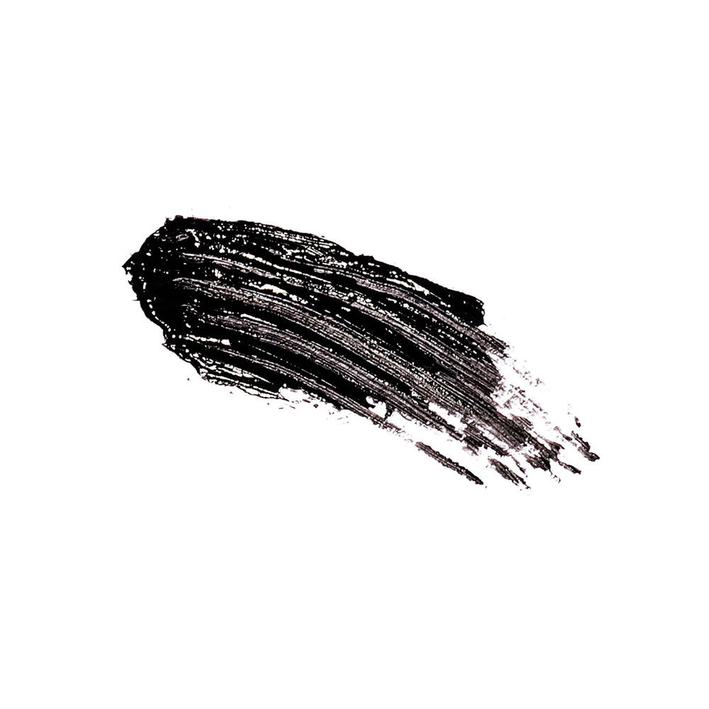 IZME New York mascara wand close-up with tapered hourglass shape for precise lengthening