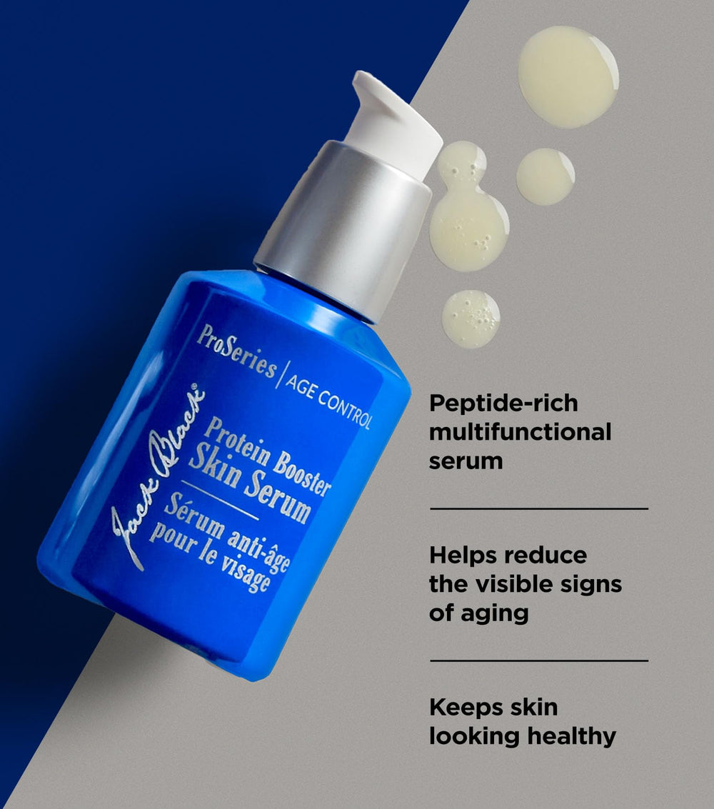 Jack Black Protein Booster Skin Serum bottle close-up with visible label