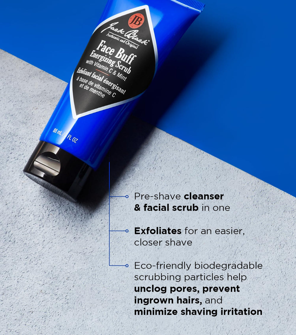 Jack Black Pure Clean cleanser bottle detail showing gentle cleansing action
