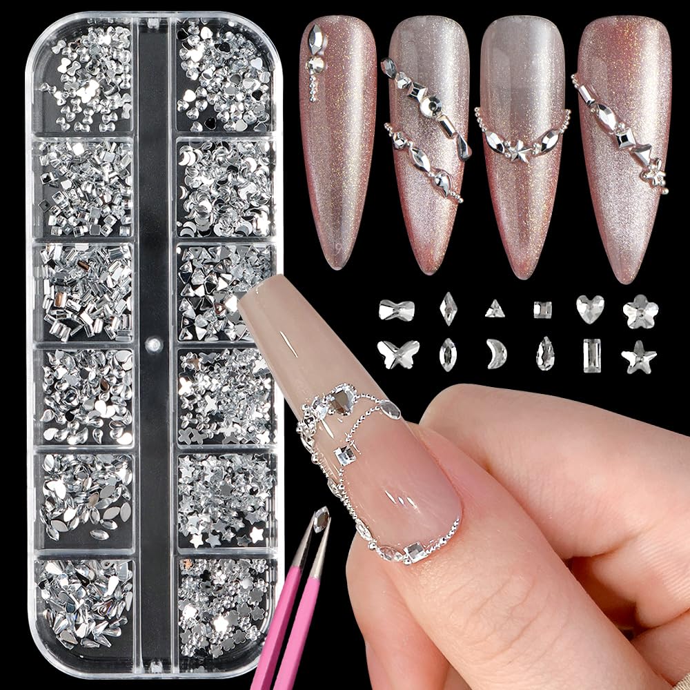 Jaliya front packaging showing silver rhinestones and tidy storage case benefit organization