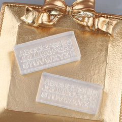 Jaliya assortment of colored resin letters displayed to show customization possibilities