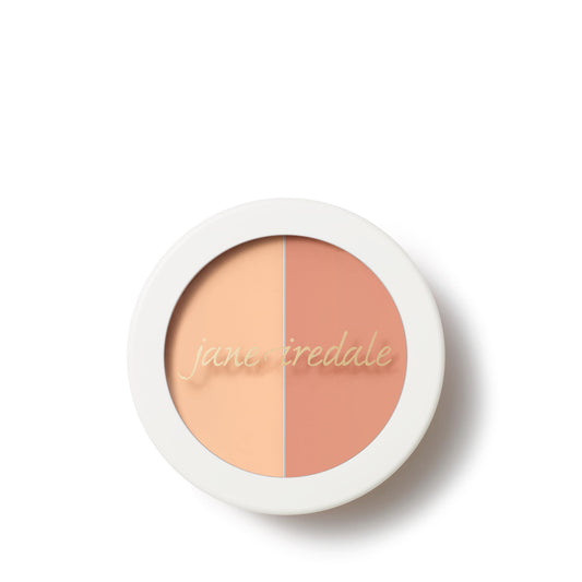 jane iredale compact front view showing dual shades and portability benefit
