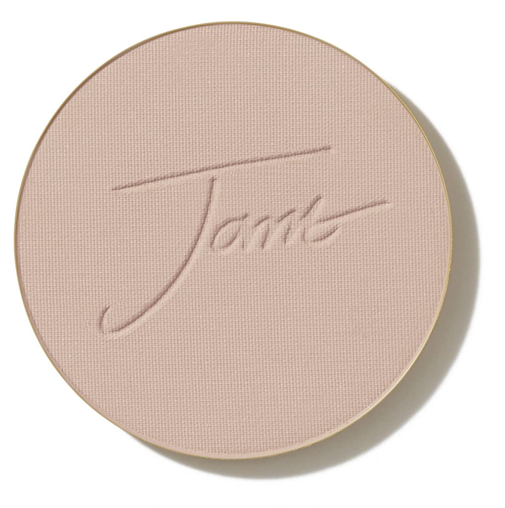 jane iredale front view of refill pan showing powder and shade, travel-ready protection