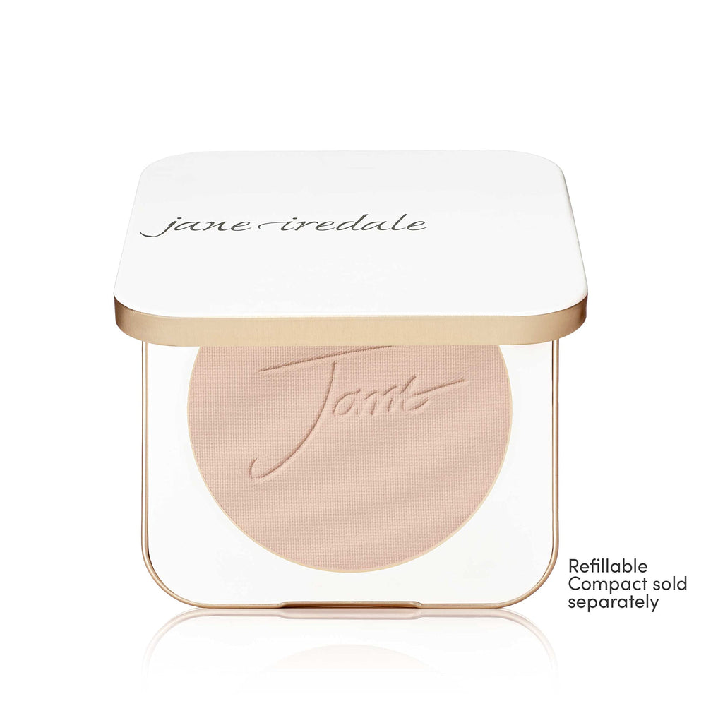 jane iredale powder on brush demonstrating buildable coverage benefit