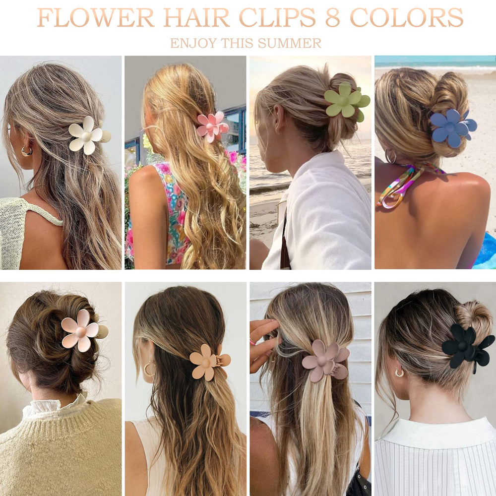 JANFUN half-up hairstyle lifestyle shot showing decorative daisy silhouette